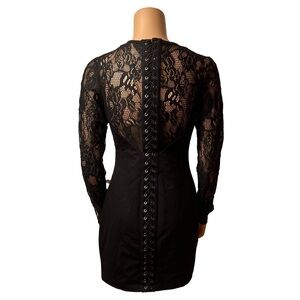 Guess Black Lace-Back Mini Dress